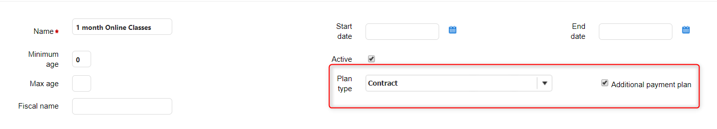 Additional Payment Plan