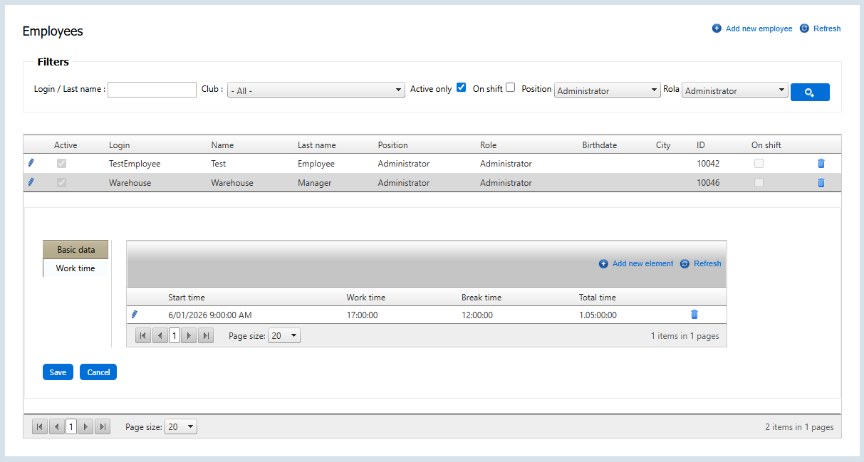 Basic Data : Employee